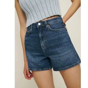 NWT Reformation Wilder High Rise Relaxed Jean Shorts 33 Donner